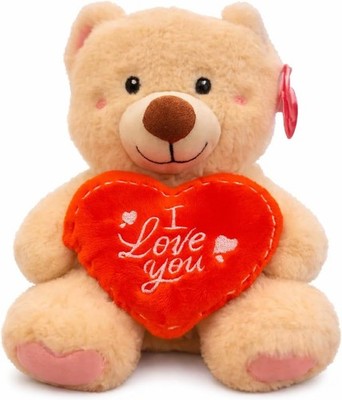 Teddybär und rot I Love You Herz creme Kuscheltier Plüschtier 20 cm