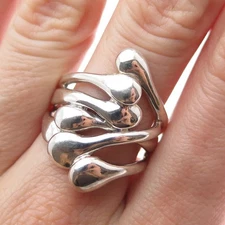 HAGIT GORALI 925 Sterling Silver Vintage Israel Modernist Ring Size 8.25