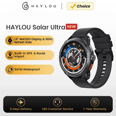 HAYLOU Solar Ultra GPS Smart Watch 1.6  AMOLED Display Rate Bluetooth Calls