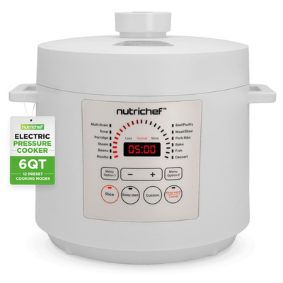#ad NutriChef Electric Pressure Cooker 6 Quart Capacity Cook Bake Steam White $118.99
