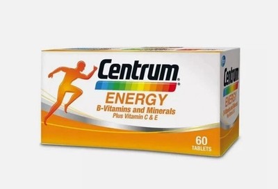 4 Packs X Centrum Energy 60's Tablets B-Vitamins + Minerals with Vitamin C & E