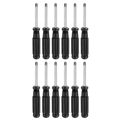 12pcs PH1 Mini Phillips Screwdriver 4.1'' Screwdrivers Carbon Steel, Black