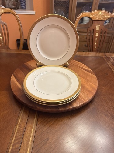 Syracuse China Old Ivory Bracelet Pattern Dinner Plate, Gold A Set Of 4 - Picture 5 of 8