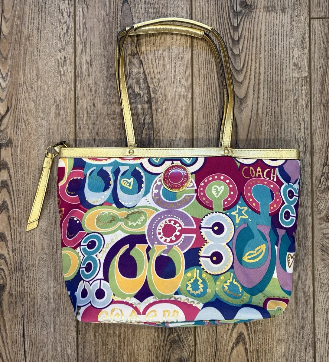 I*C様 COACH Poppy トートバッグ Coach Poppy Graffiti Glam Tote for sale | eBay
