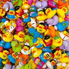 100 Pack Mini Rubber Ducks Bulk Assorted Bath Toys Jeep Ducking Party Favors