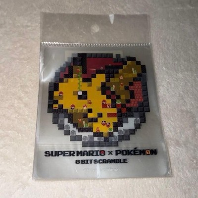 Pokemon x Mario 8Bit Sticker  Nintendo Tokyo Limited Collab,