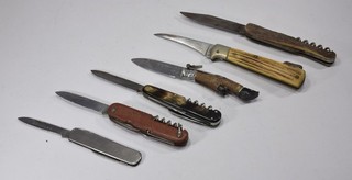6 alte Taschenmesser Holzgriff Beingriff Jagd Solingen Sammlung Klappmesser SET