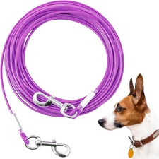 Tie Out Cable for Dogs,10/20/30/50/100FT Dog Leads for Yard Chew Proof,Heavy Dut