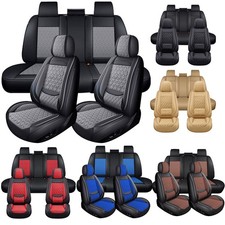 For Dodge Ram 1500 2500 3500 Luxury Leather Car Seat Covers Pads Front Rear Mats