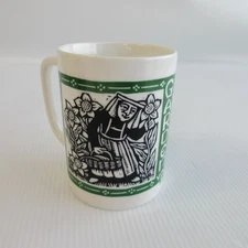 Mary Azarian Garden Coffee Mug Vintage  VPR (Vermont Public Radio) Rare