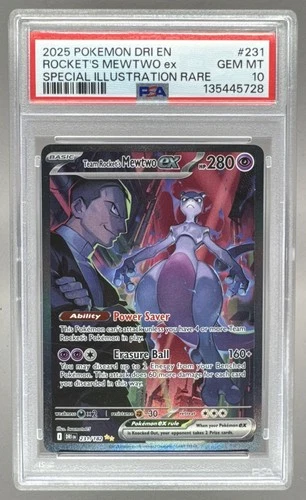 Team Rocket's Mewtwo ex 2025 Pokemon Destined Rivals #231 SIR PSA 10