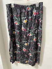 Sag Harbor Maxi Skirt Womens Floral Multicolor Elastic Waist 100 Rayon Size L 6