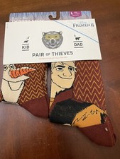 Disney Frozen kid and dad matching pair of thieves socks NWT Size Large