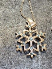 VTG 1990's/2000's STERLING SILVER SNOWFLAKE PENDANT NECKLACE - FINE JEWELRY