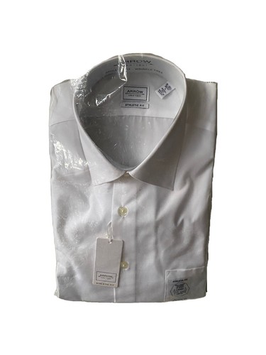 arrow men's fitted dress shirts New Arrow Men's Dress Shirt Regular-Fit Long Sleeve Blue NWT