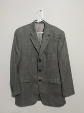 Vintage Canada CHAPS RALPH LAUREN Silk Wool Houndstooth Blazer Jacket Suit 42L