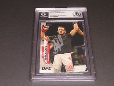 Islam Makhachev Signed 2020 Topps Card #26 UFC Team Khabib Beckett BAS COA 1A
