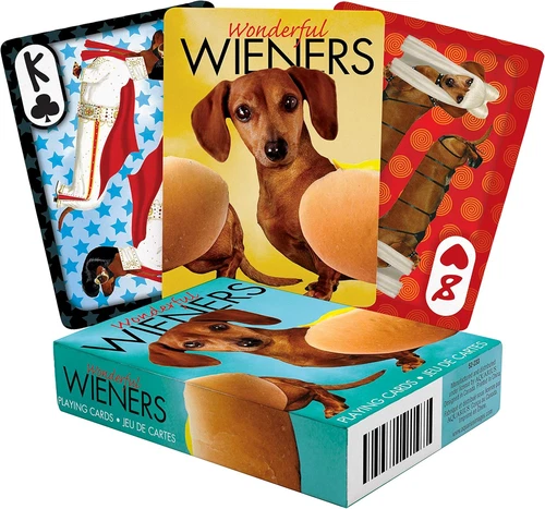 AQUARIUS Wonderful Wieners Playing Cards - Cute Weiner Dog Themed Deck of Cards 