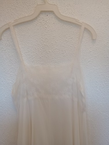 Virginia Wallace Vintage 60s Off-white Chiffon Satin Peignoir Set 36 nightgown - Picture 11 of 13