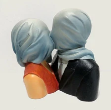Rene Magritte Lovers II 1928 Covered Heads Resin Sculpture large