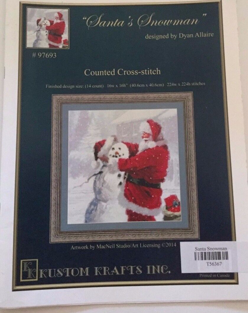 Kustom Krafts Santa’s Snowman Christmas Counted Cross Stitch Pattern D Allaire 