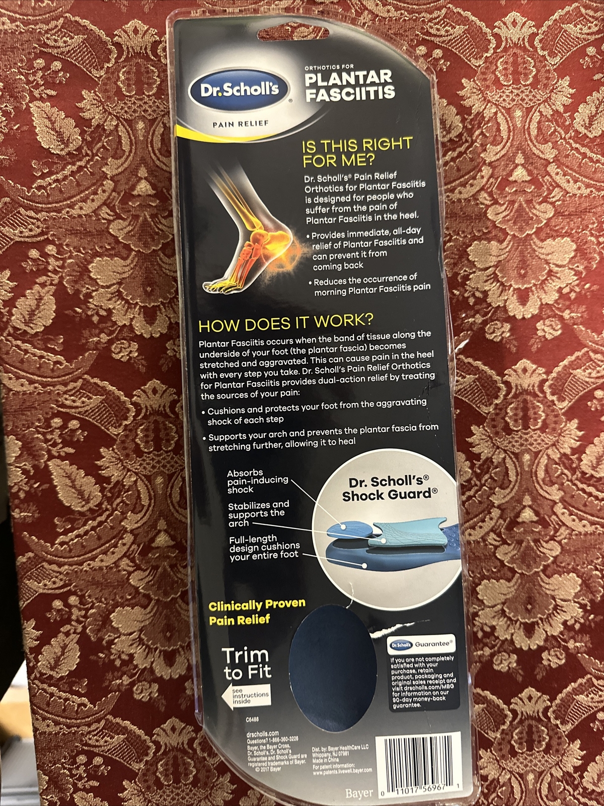 Dr. Scholl's Pain Relief Orthotics for Plantar Fasciitis Men Size 813