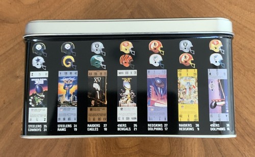 TEAM NFL SUPERBOWL XXV LIMITED EDITION METAL TIN 2500 #0153 COMMEMORATING TIN - Picture 3 of 8