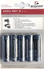 Akku Sigma Mignon 1500mah NiMH AA ACCU SET 5 5er-Pack ohne Quecksilber Cadmium