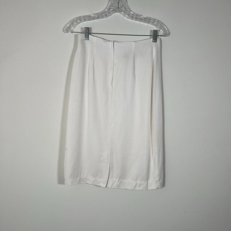 Vintage Casadei White Skirt Size 8 Midi Pencil Secretary Feminine Minimalist - Image 2 of 4
