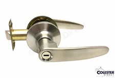 Privacy Bedroom Bathroom Brushed Satin Nickel Straight Lever Handle Lock