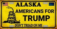 AMERICANS FOR TRUMP 2024 DON'T TREAD FLAG METAL AUTO TAG LICENSE PLATE REPLICA