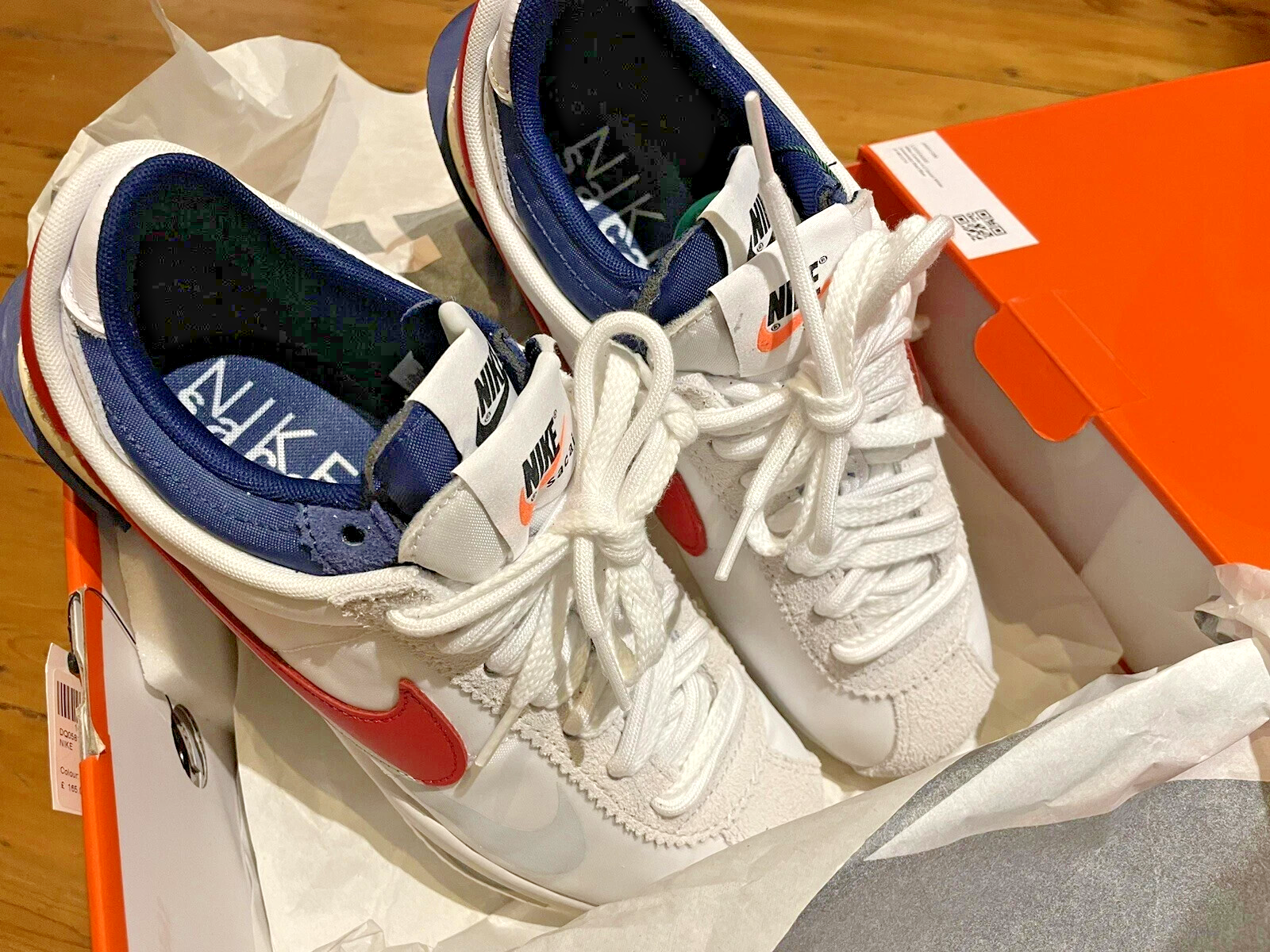 SACAI X NIKE Nike x Sacai Zoom Cortez SP bianche università rosse blu UK7.5 DQ0581 100