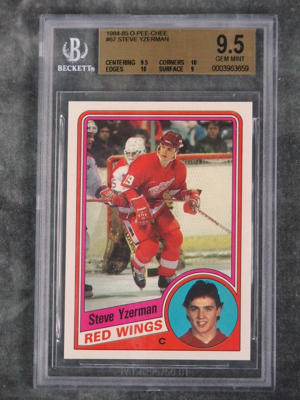 BGS 9.5 w/ 10 Steve Yzerman Rookie 1984-85 OPC O-Pee-Chee Detroit Red Wings  #67 | eBay