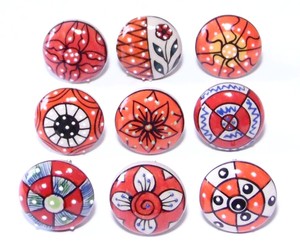 Schrankknöpfe / Möbelknopfset / Keramik /große Knöpfe 5 cm Ø, 9 Stück