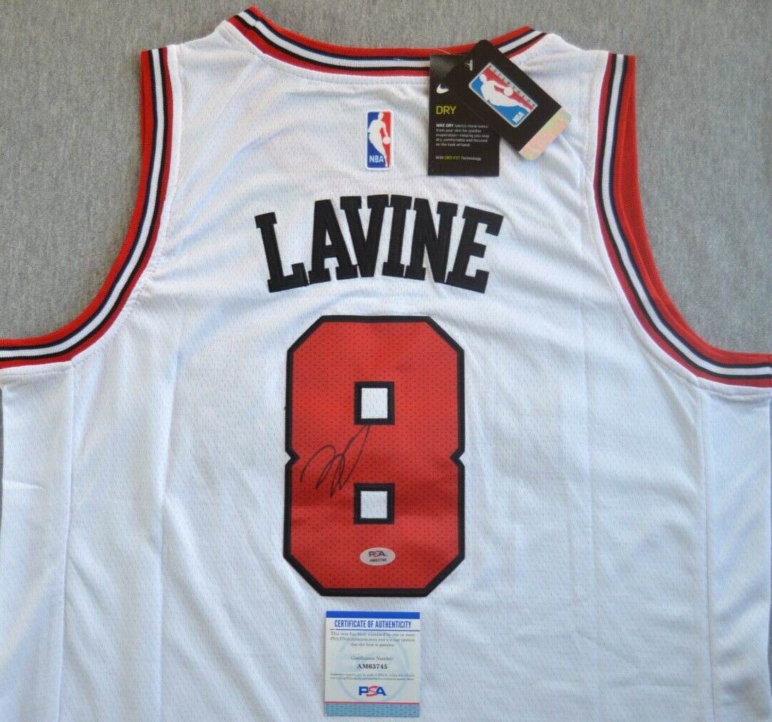 Zach Lavine Autographed Signed Jersey PSA COA Chicago Bulls NBA