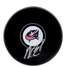 NICK BLANKENBURG COLUMBUS BLUE JACKETS SIGNED AUTOGRAPHED LOGO PUCK WITH COA