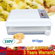 64 Eggs Incubator Digital Automatic Turning Hatcher Chicken Farm Hatching Eggs