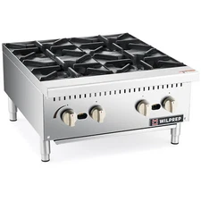 Commercial 24" Natural Gas Range 4 Burner Countertop Gas Stove Grates 100000BTU