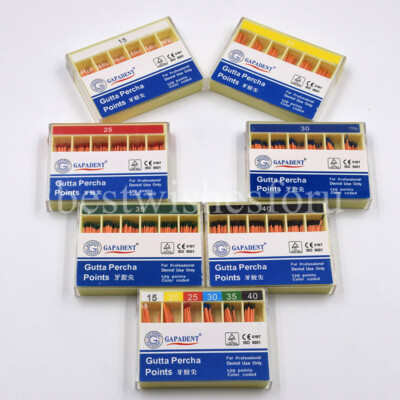 1x Dental GAPADENT Gutta Percha Points 15#20#25#30#35#40# 120 Points FDA CE