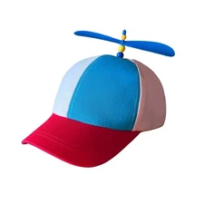 Unisex Rainbow Color Helicopter Propeller Cap Hat School Boy Fancy Dress Cap