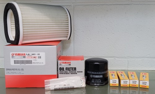 Kit De Servicio Para Yamaha FJR1300 (2001-2012) - Filtros De Aire Y Aceite + 4 Bujías NGK