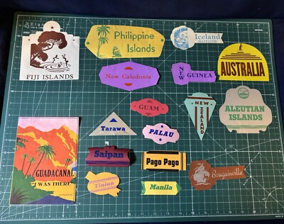 WW2 USMC Rare Pacific Battles Luggage Stickers | eBay