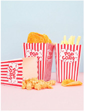 10pcs Mini Paper Popcorn Bags Small Popcorn Bags Red & White Stripe Movie*
