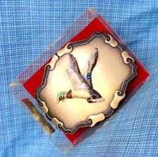Mallard Duck Belt Buckle Sportsman Bird Hunter NOS IOB Vtg 70s Raintree .GMP943