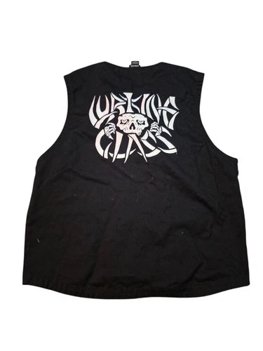 Dickies x  Lurking Class Collab Canvas Black Oversized Vest Full-Zip Size M image 2
