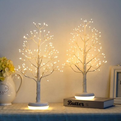 PEIDUO Small Christmas Tree with 144 Lights, 1.64 FT Rechargeable Artificial ...