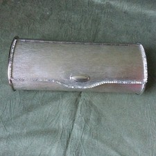 Vintage 50's  Silver Colored Metal Minaudi re, Clutch Evening Bag