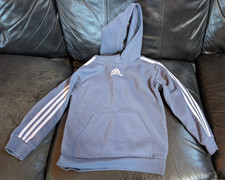 ADIDAS Hoodie sweatshirt UNISEX KIDS BLUE REGULAR FIT size 7