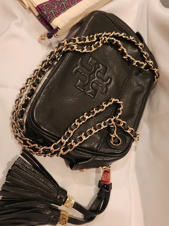 Tory Burch Thea Crossbody Bag Black - TORY BURCH Soft Leather Bag - Image 2 of 4