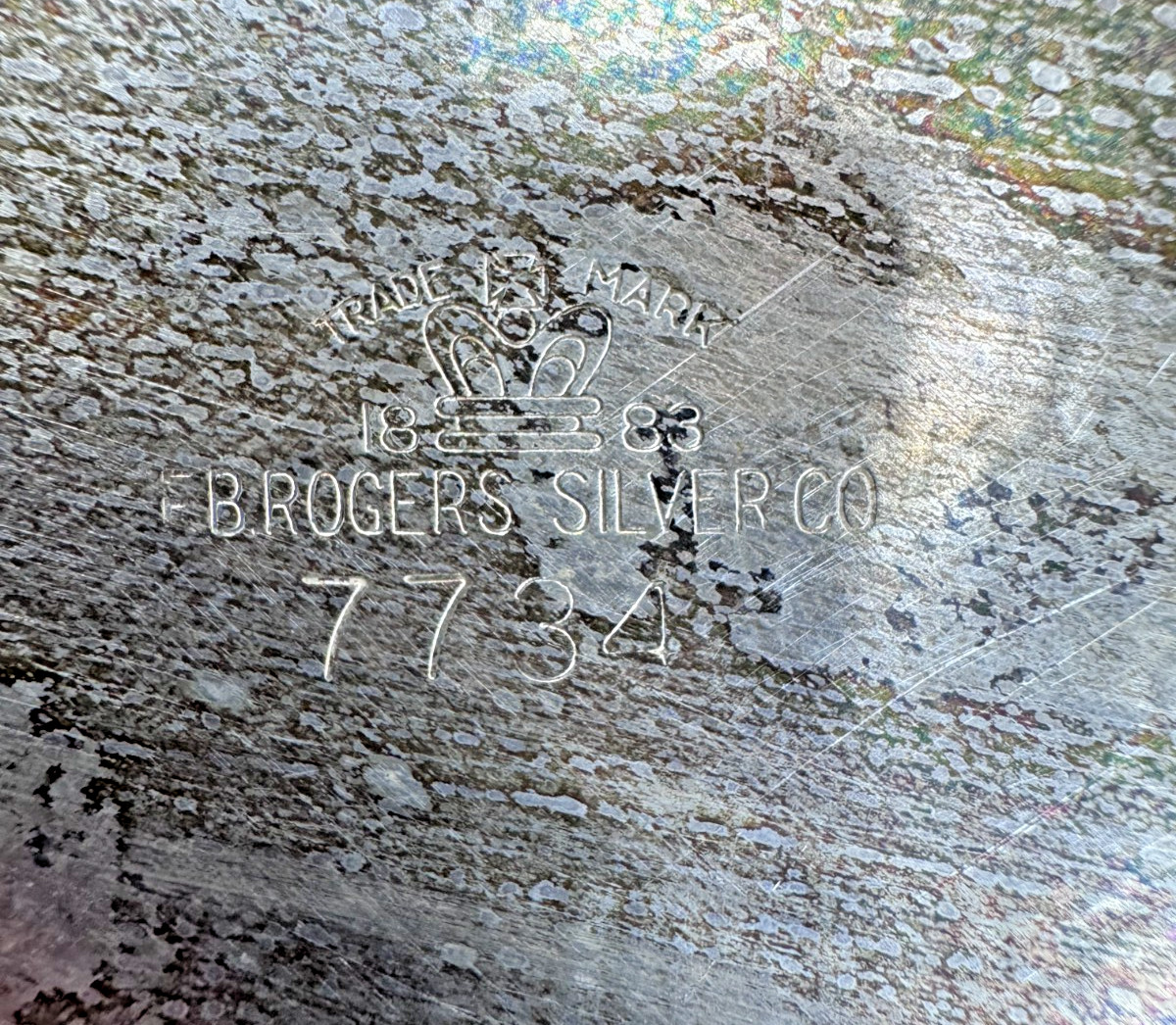 F. B. Rogers SILVER CO. Silver-plate, Platter TrayFlower Pattern,7734,UNPOLISHED